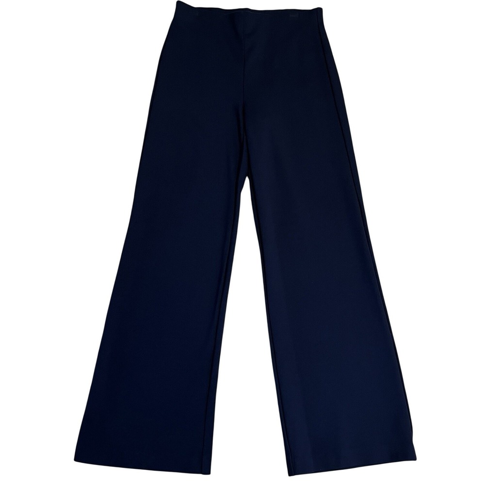 Rachel Zoe Wide Leg High Waist Stretch Trousers Women's Navy 4 Minimalist Chic